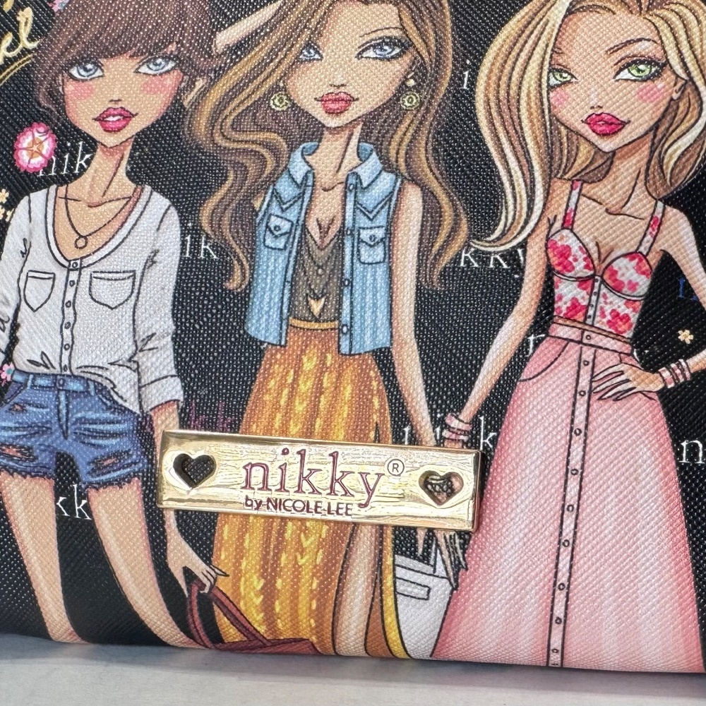 NIKKY Nicole Lee Cosmetic Makeup Bag Fashion Girl Big Eye Girls Best Friends BFF - Picture 7 of 10